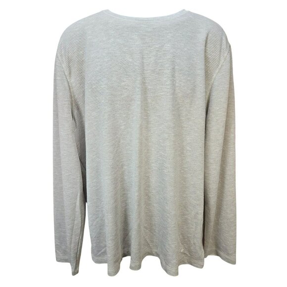 Orvis Classic Collection Gray Striped Long Sleeve Crew Shirt Large - Picture 1 of 8